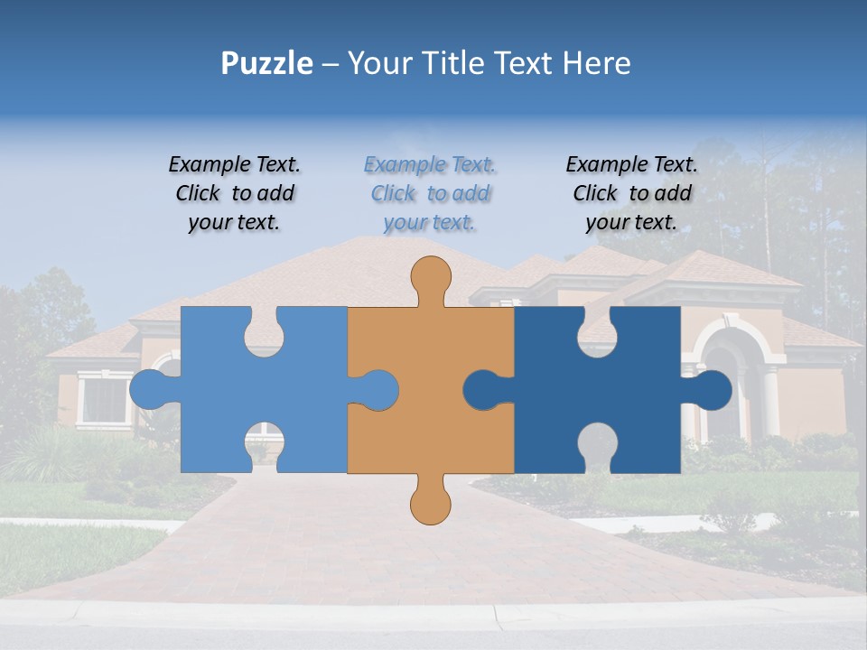 A House With A Driveway And Trees In Front Of It PowerPoint Template