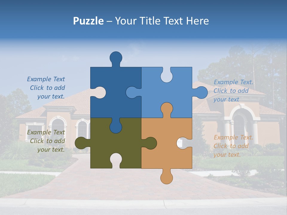 A House With A Driveway And Trees In Front Of It PowerPoint Template