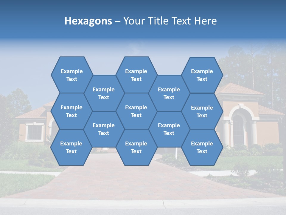 A House With A Driveway And Trees In Front Of It PowerPoint Template