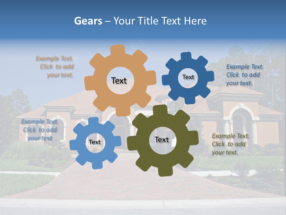 A House With A Driveway And Trees In Front Of It PowerPoint Template