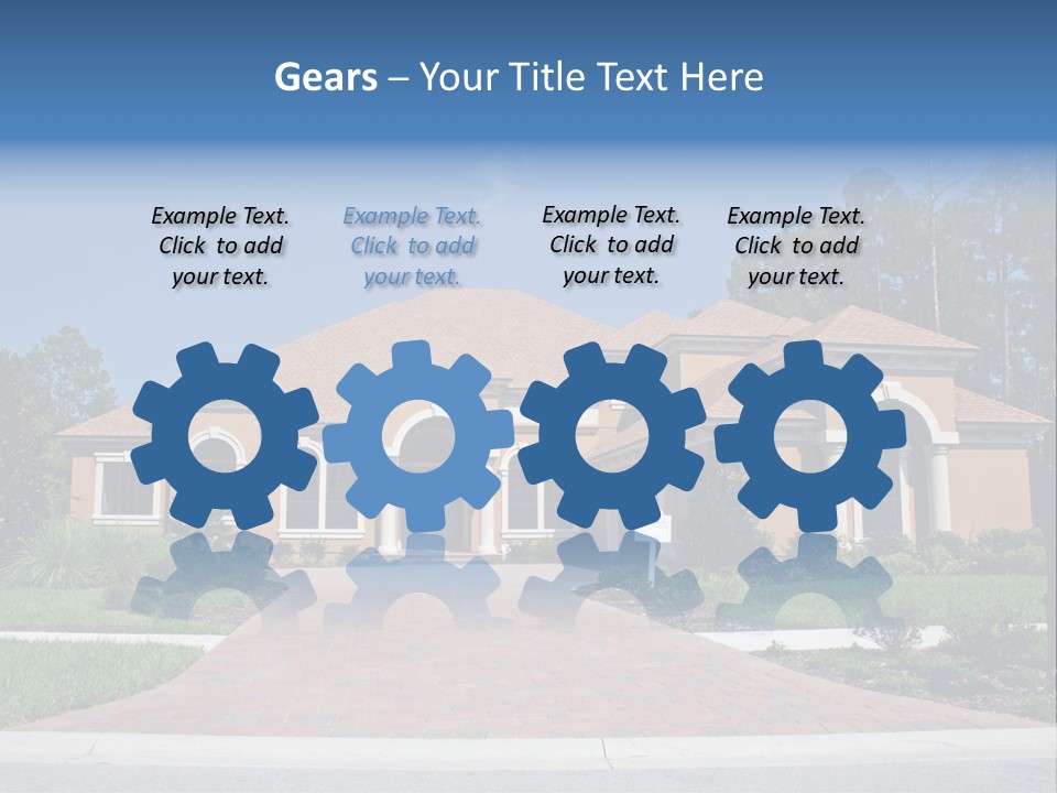 A House With A Driveway And Trees In Front Of It PowerPoint Template