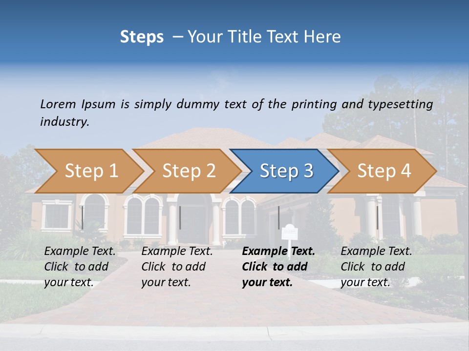 A House With A Driveway And Trees In Front Of It PowerPoint Template