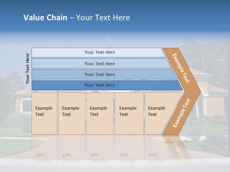 A House With A Driveway And Trees In Front Of It PowerPoint Template