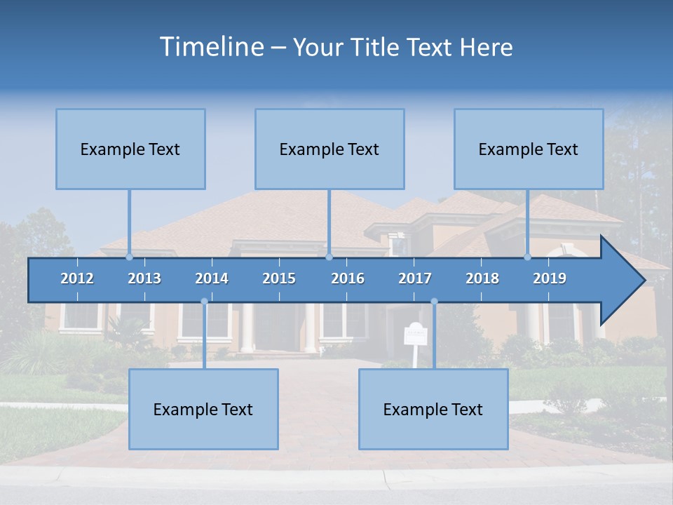 A House With A Driveway And Trees In Front Of It PowerPoint Template