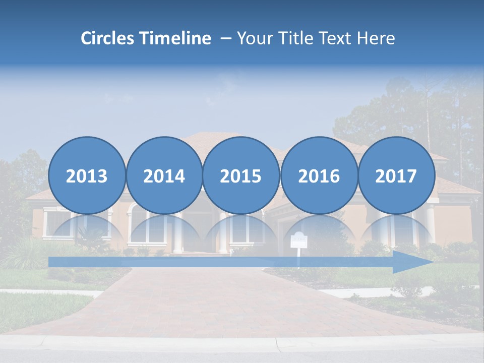 A House With A Driveway And Trees In Front Of It PowerPoint Template