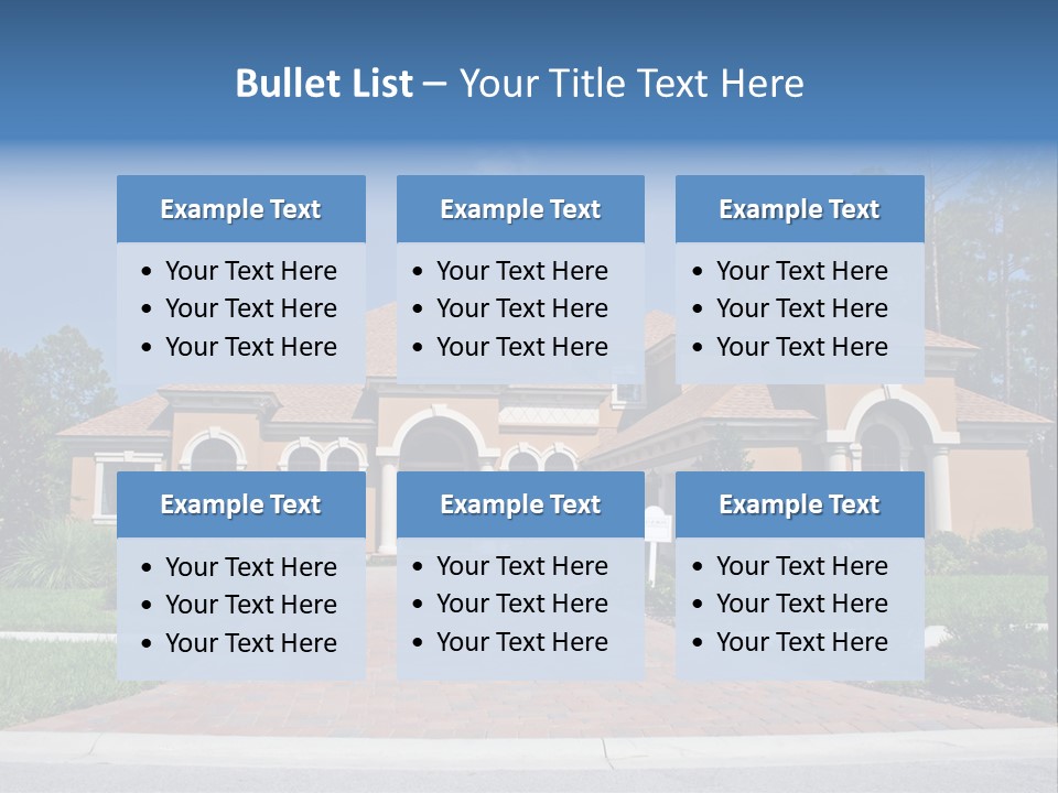 A House With A Driveway And Trees In Front Of It PowerPoint Template
