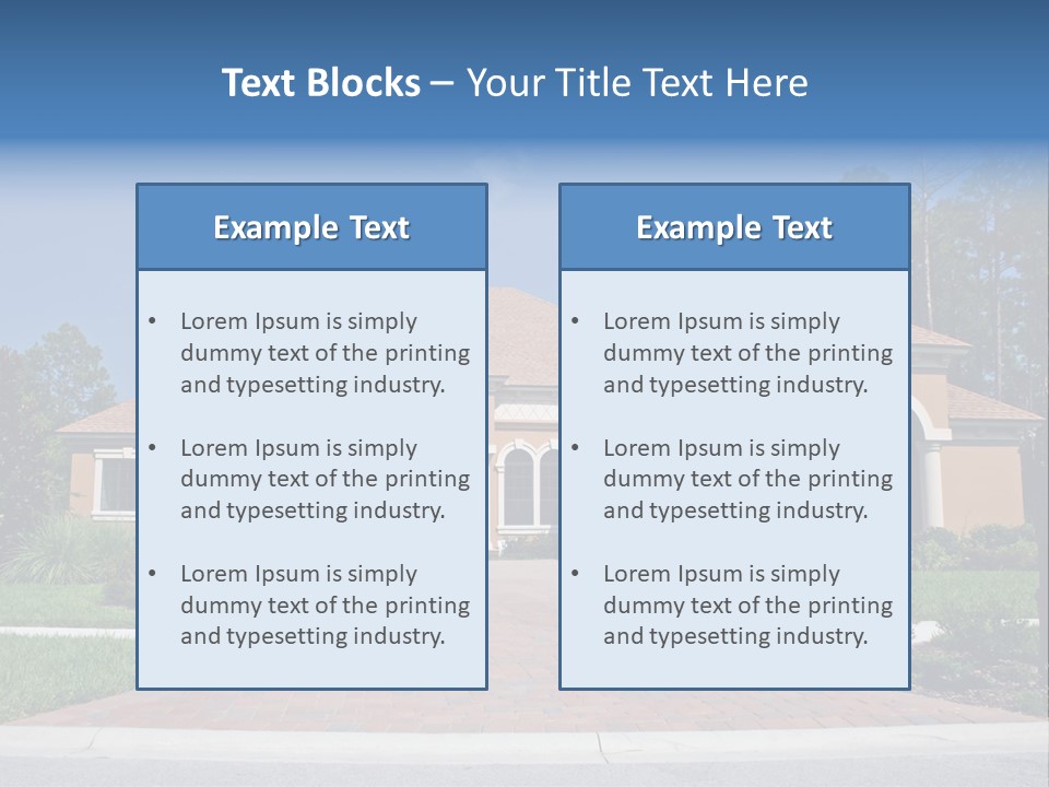 A House With A Driveway And Trees In Front Of It PowerPoint Template