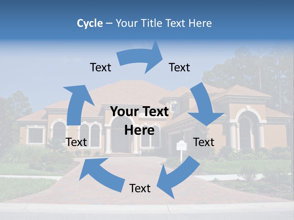 A House With A Driveway And Trees In Front Of It PowerPoint Template
