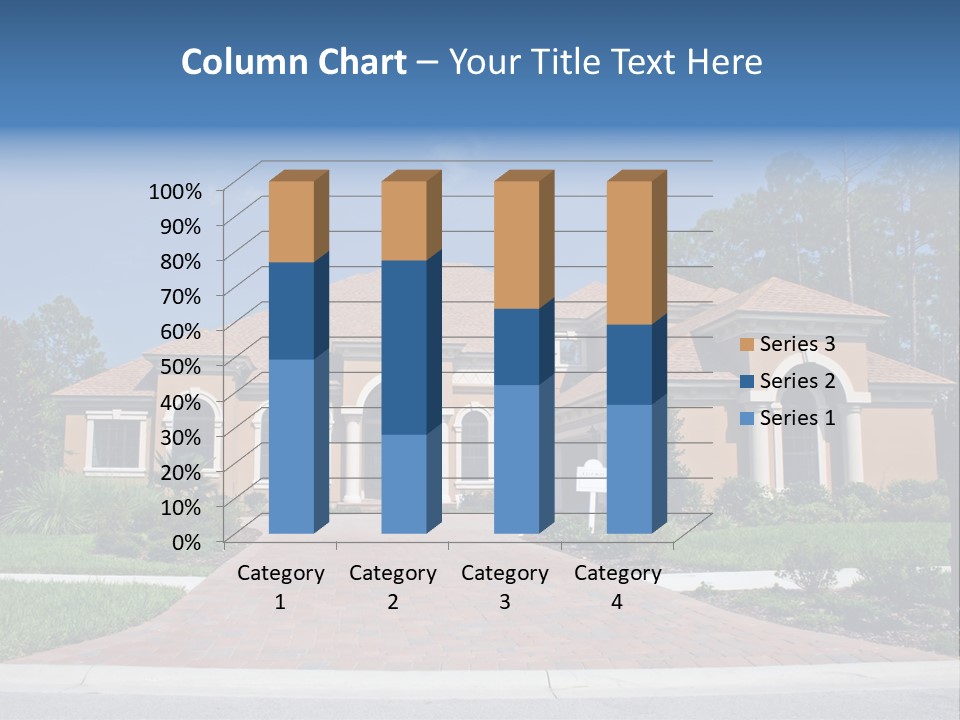 A House With A Driveway And Trees In Front Of It PowerPoint Template
