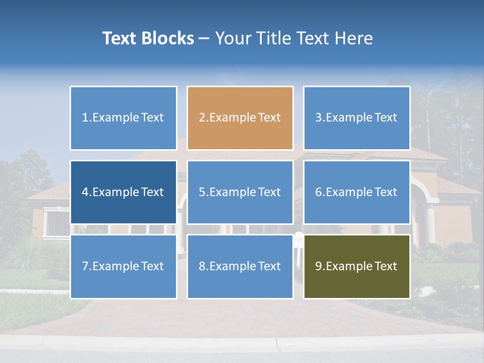 A House With A Driveway And Trees In Front Of It PowerPoint Template
