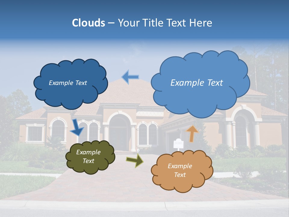 A House With A Driveway And Trees In Front Of It PowerPoint Template