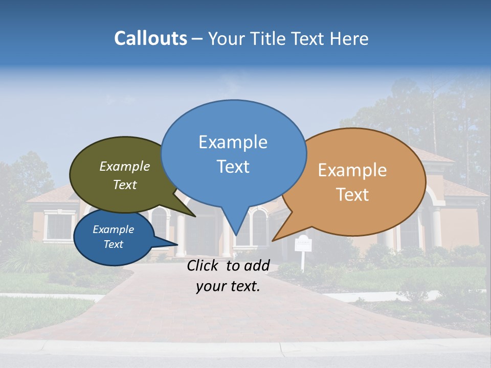 A House With A Driveway And Trees In Front Of It PowerPoint Template