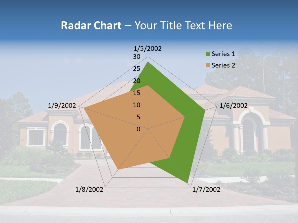 A House With A Driveway And Trees In Front Of It PowerPoint Template