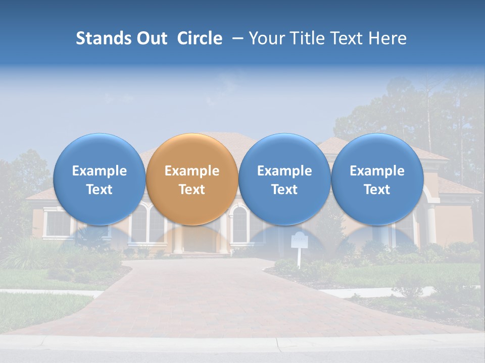 A House With A Driveway And Trees In Front Of It PowerPoint Template