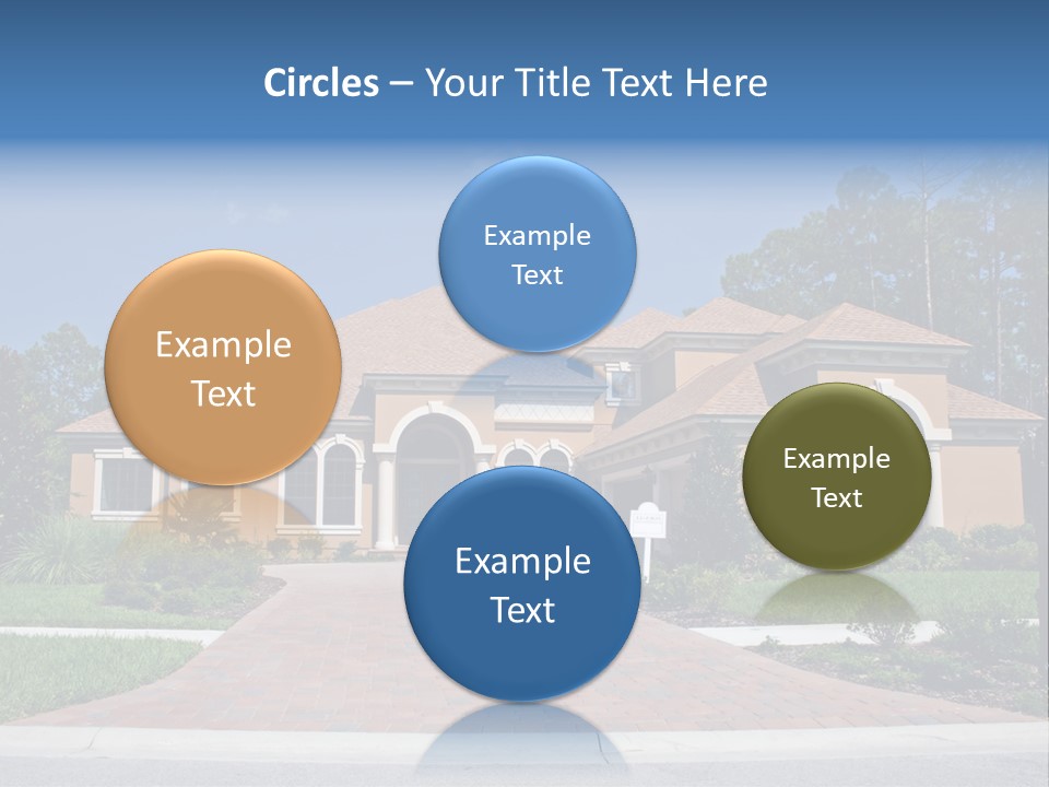 A House With A Driveway And Trees In Front Of It PowerPoint Template