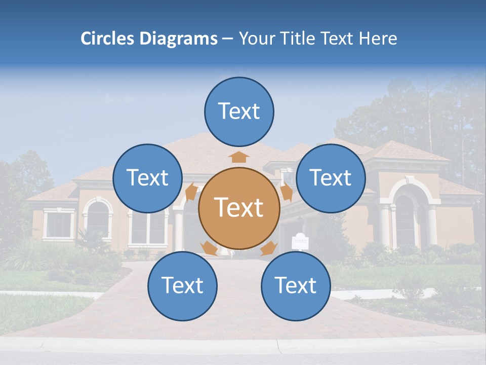 A House With A Driveway And Trees In Front Of It PowerPoint Template