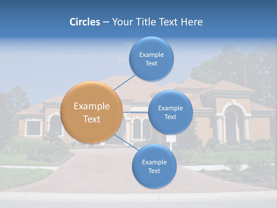 A House With A Driveway And Trees In Front Of It PowerPoint Template