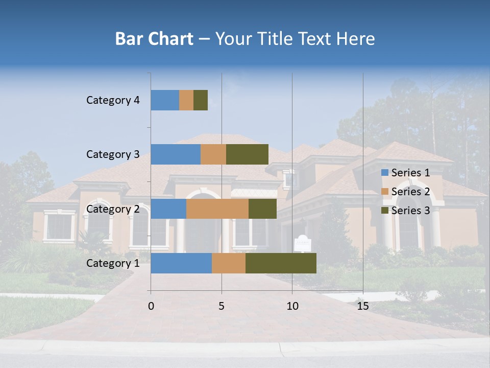 A House With A Driveway And Trees In Front Of It PowerPoint Template