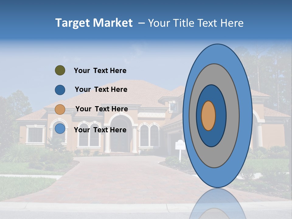 A House With A Driveway And Trees In Front Of It PowerPoint Template