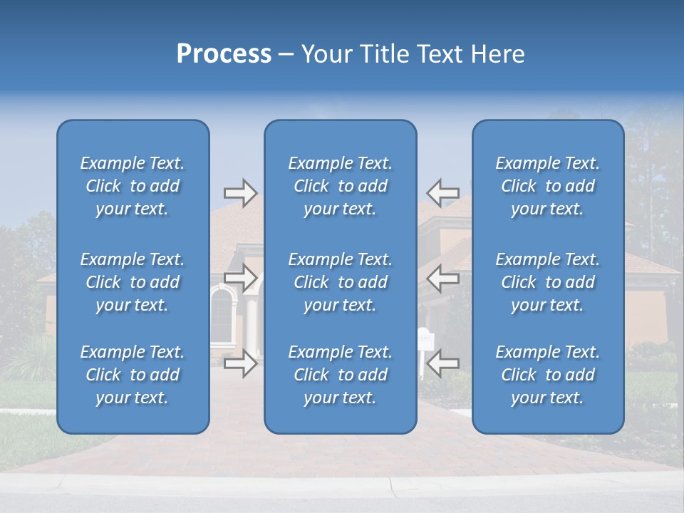 A House With A Driveway And Trees In Front Of It PowerPoint Template