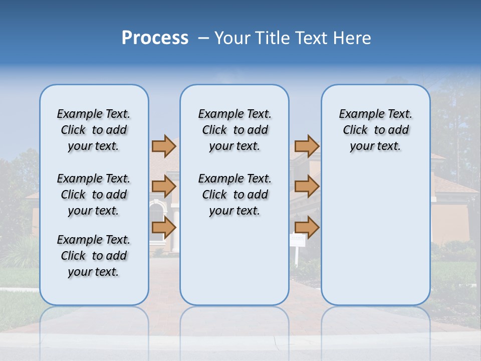 A House With A Driveway And Trees In Front Of It PowerPoint Template