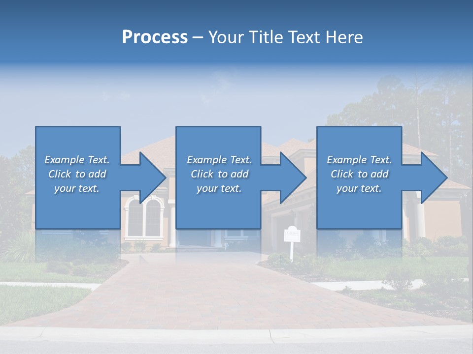 A House With A Driveway And Trees In Front Of It PowerPoint Template