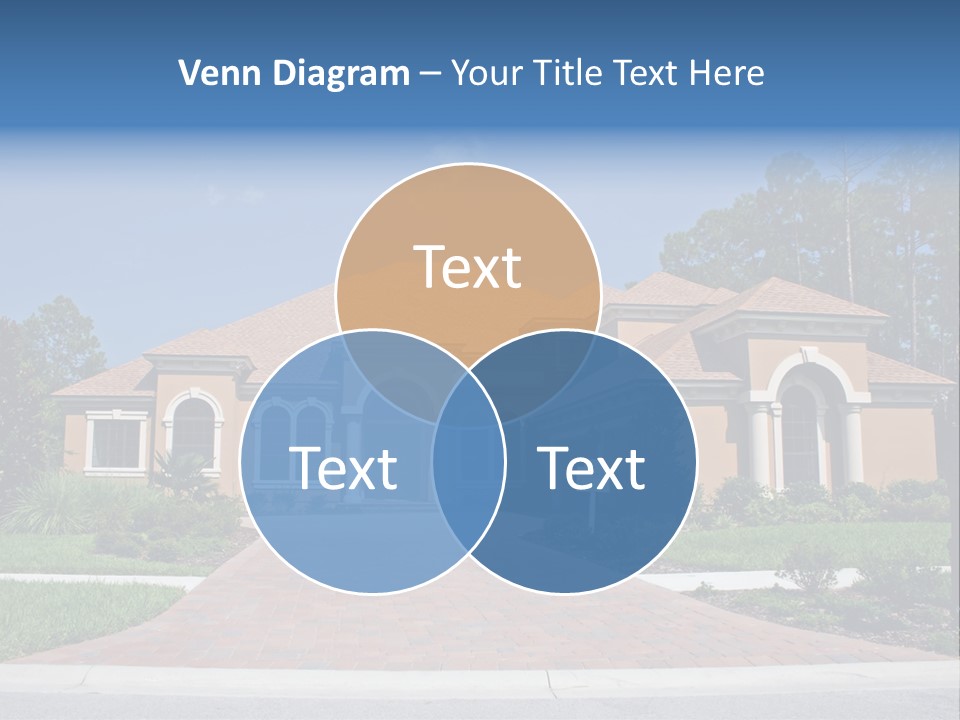 A House With A Driveway And Trees In Front Of It PowerPoint Template