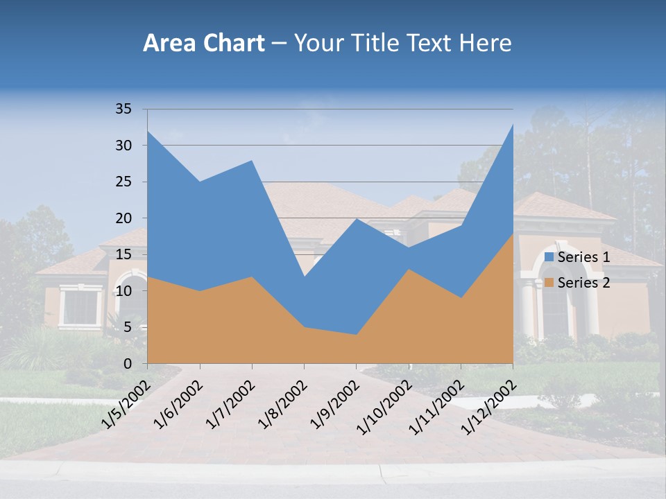 A House With A Driveway And Trees In Front Of It PowerPoint Template