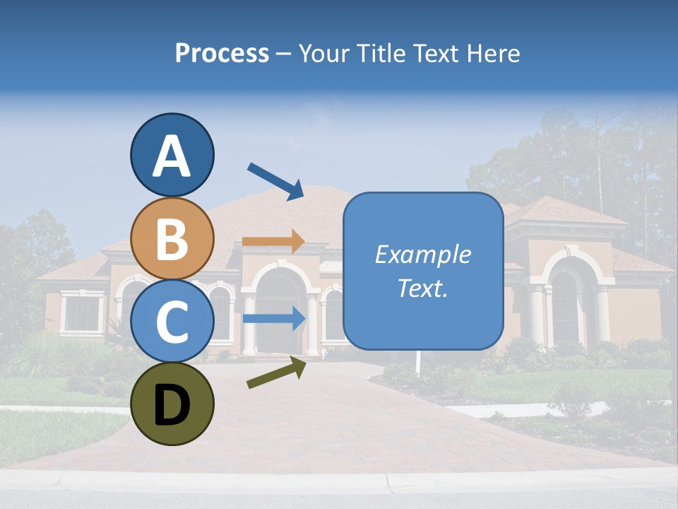 A House With A Driveway And Trees In Front Of It PowerPoint Template