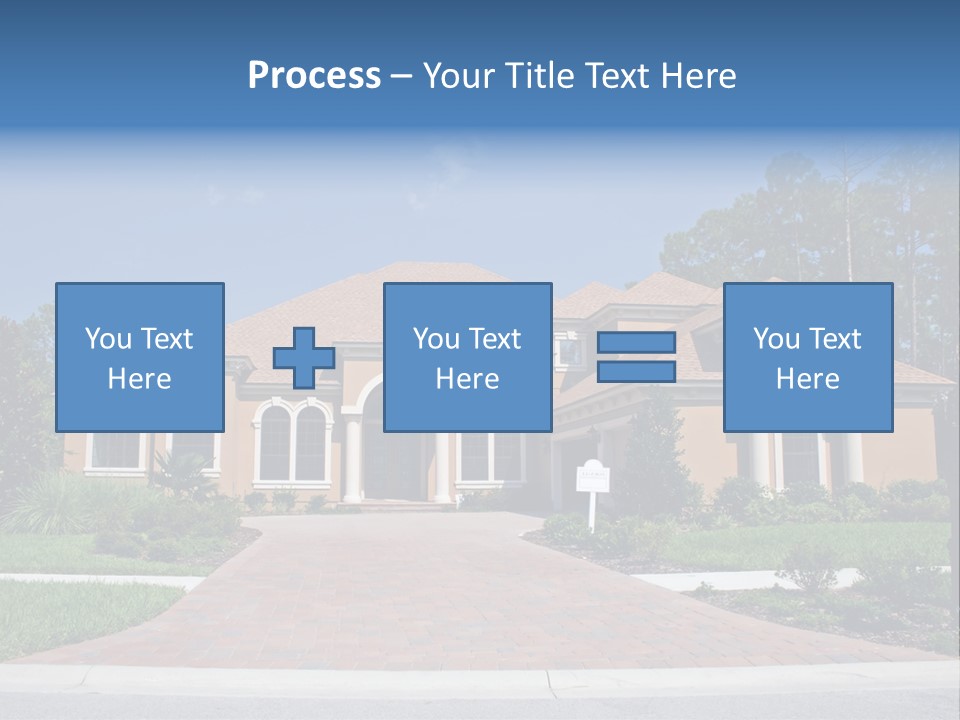 A House With A Driveway And Trees In Front Of It PowerPoint Template
