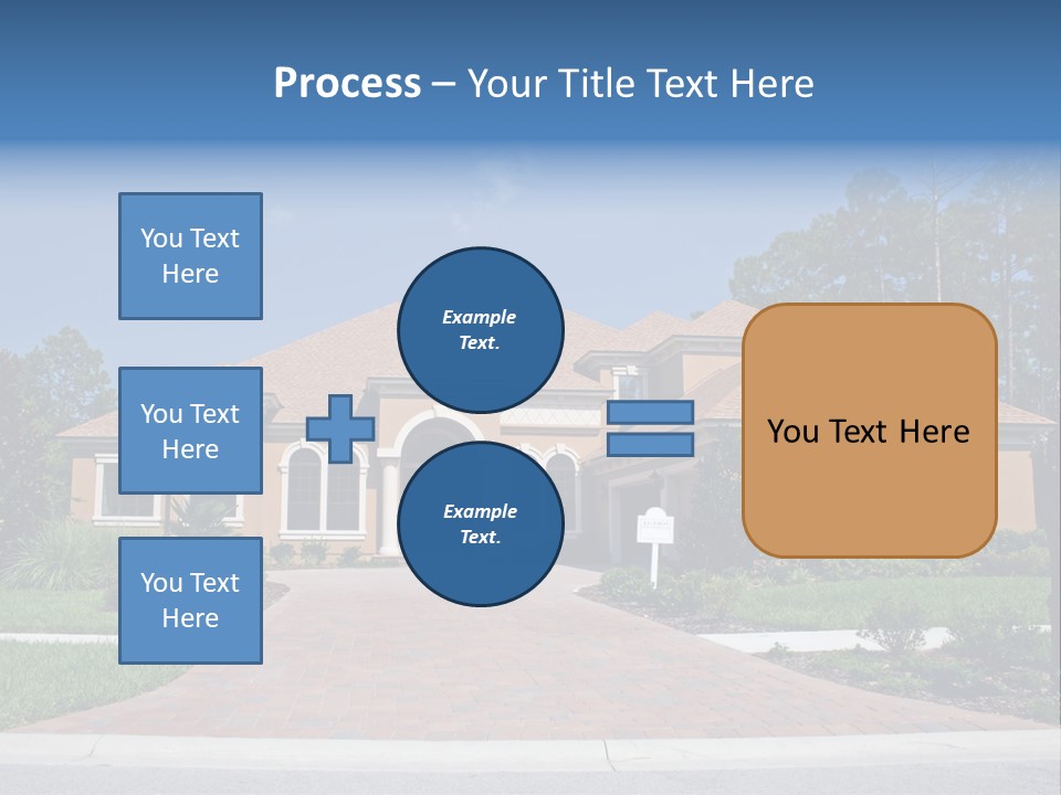A House With A Driveway And Trees In Front Of It PowerPoint Template