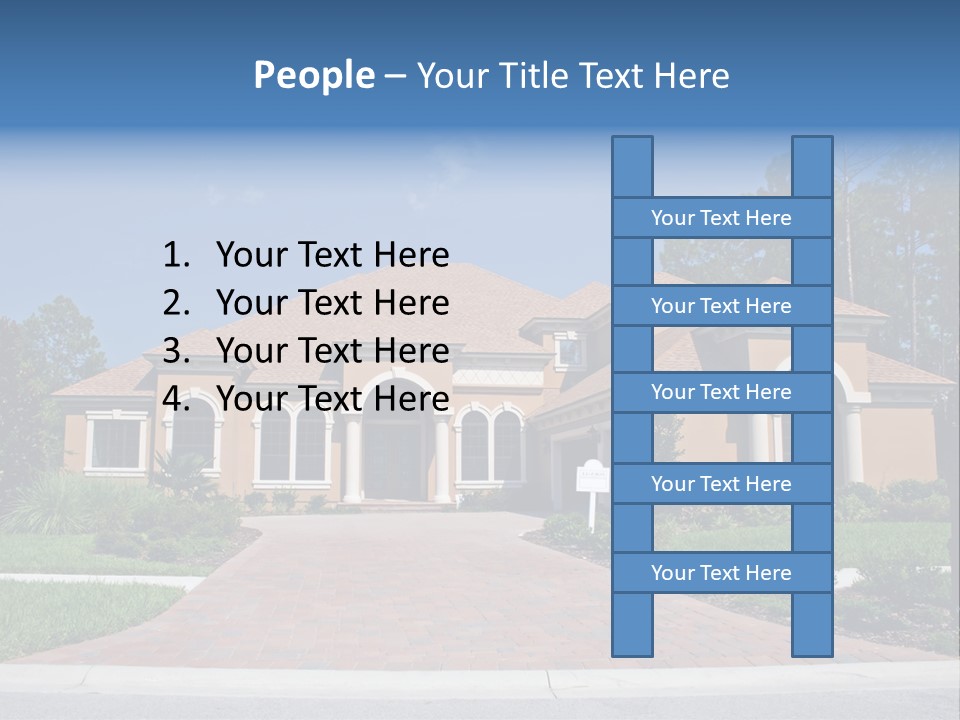 A House With A Driveway And Trees In Front Of It PowerPoint Template