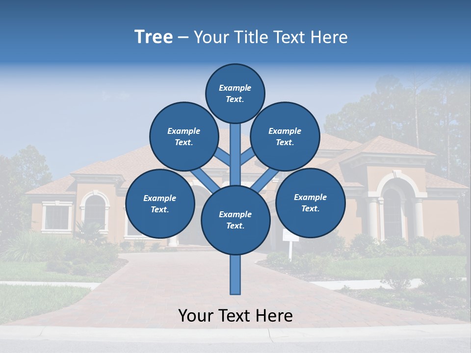 A House With A Driveway And Trees In Front Of It PowerPoint Template