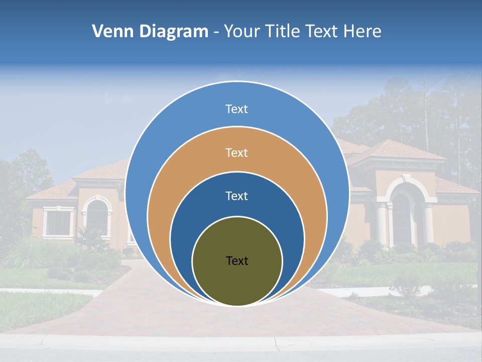 A House With A Driveway And Trees In Front Of It PowerPoint Template
