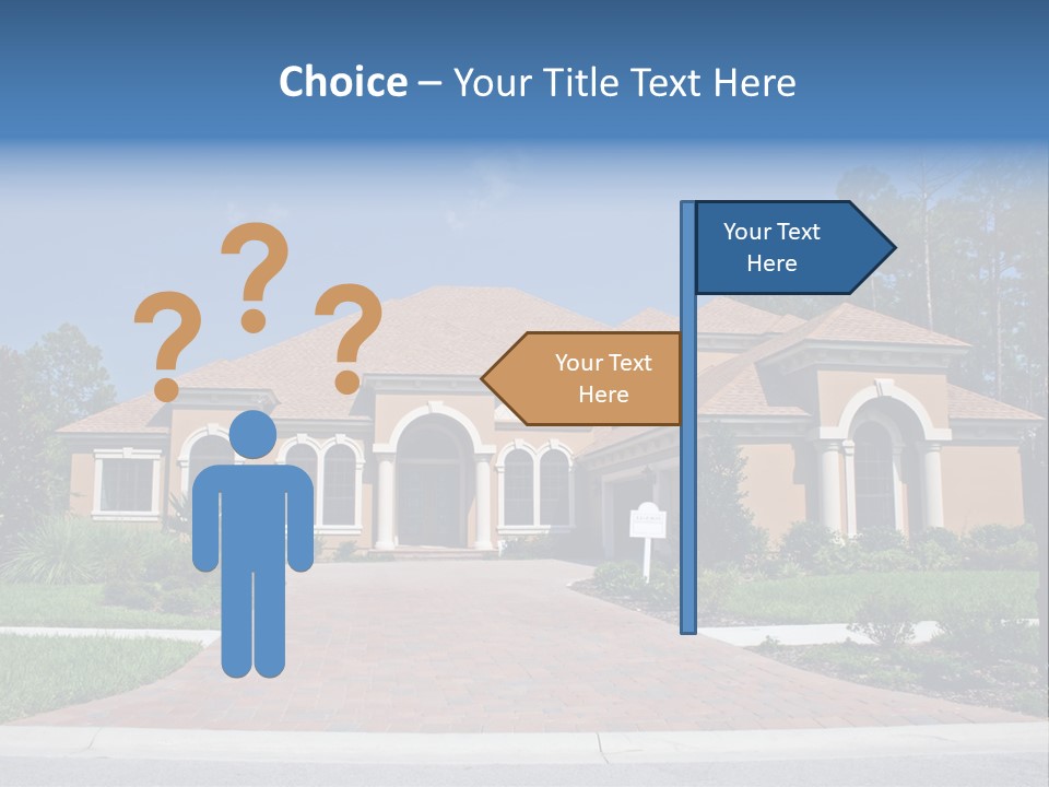 A House With A Driveway And Trees In Front Of It PowerPoint Template