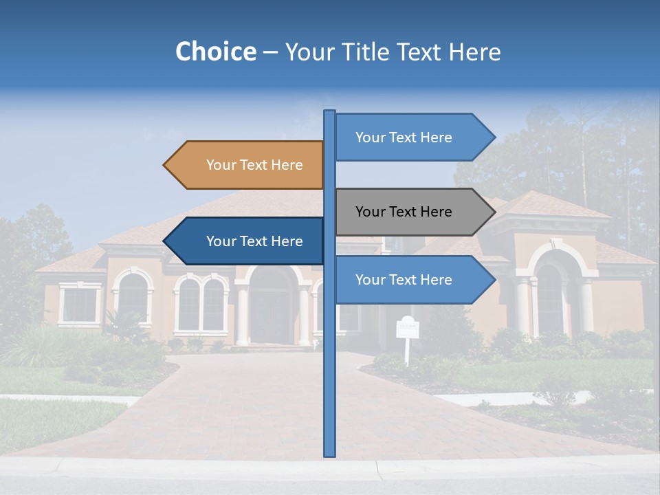 A House With A Driveway And Trees In Front Of It PowerPoint Template