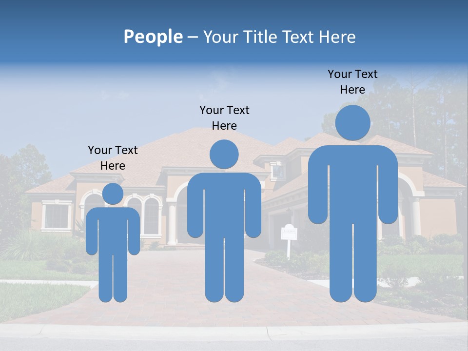 A House With A Driveway And Trees In Front Of It PowerPoint Template