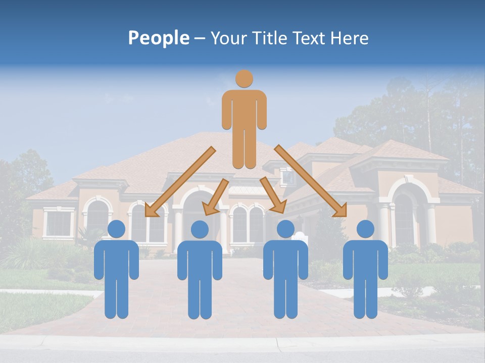 A House With A Driveway And Trees In Front Of It PowerPoint Template