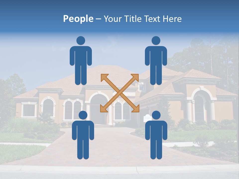 A House With A Driveway And Trees In Front Of It PowerPoint Template