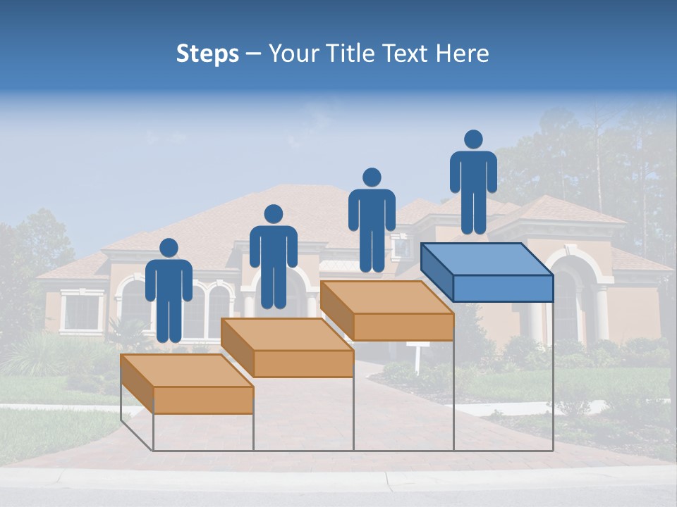 A House With A Driveway And Trees In Front Of It PowerPoint Template