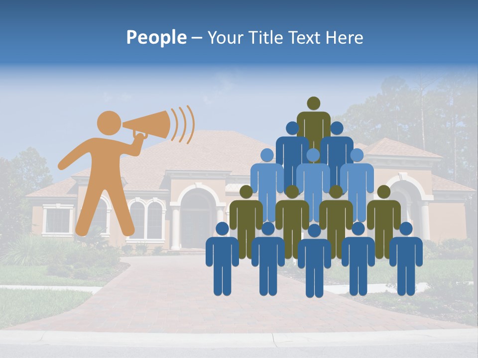 A House With A Driveway And Trees In Front Of It PowerPoint Template