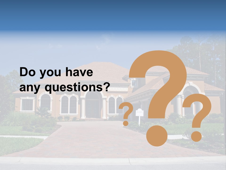 A House With A Driveway And Trees In Front Of It PowerPoint Template