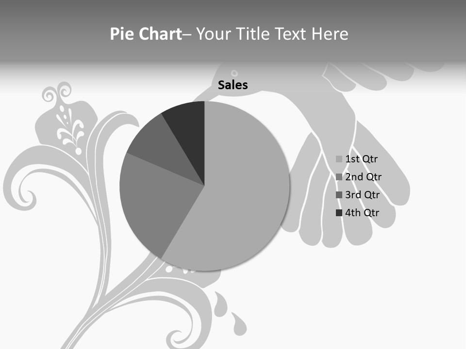 Unique Hummingbird And Flower Graphic Useful As Decoration And Ornament. Black Designs On A White Background. PowerPoint Template