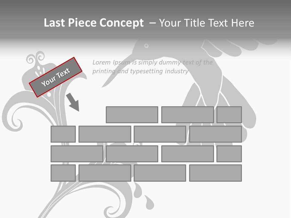 Unique Hummingbird And Flower Graphic Useful As Decoration And Ornament. Black Designs On A White Background. PowerPoint Template