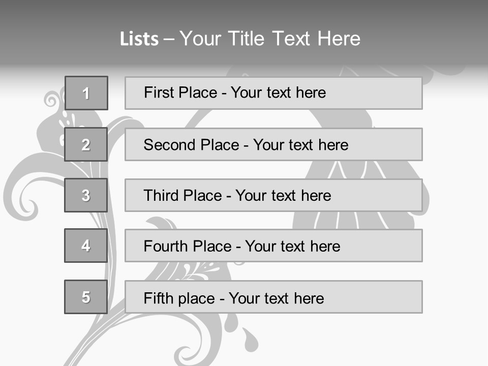 Unique Hummingbird And Flower Graphic Useful As Decoration And Ornament. Black Designs On A White Background. PowerPoint Template