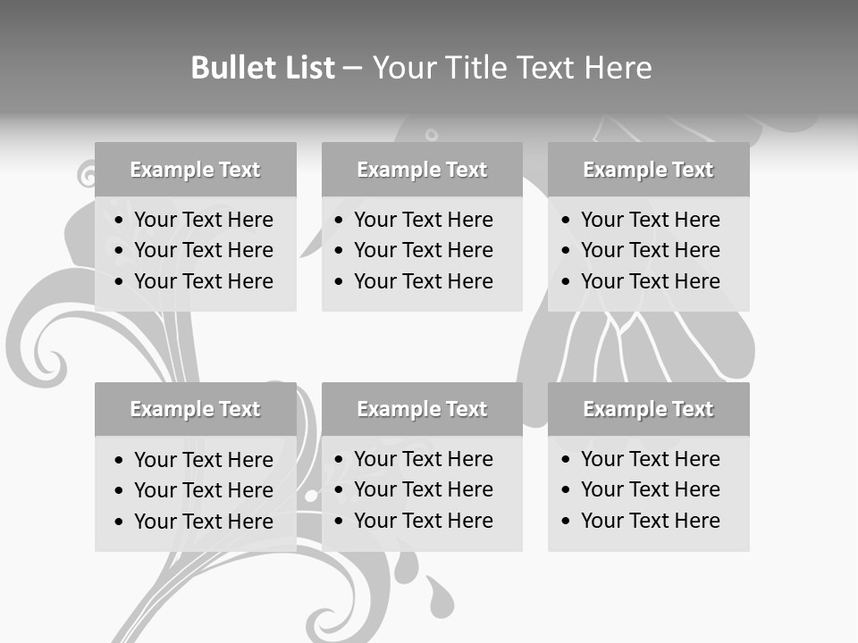 Unique Hummingbird And Flower Graphic Useful As Decoration And Ornament. Black Designs On A White Background. PowerPoint Template