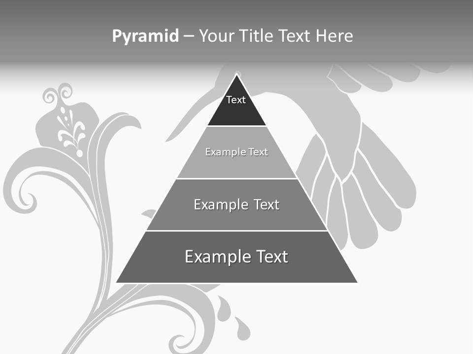 Unique Hummingbird And Flower Graphic Useful As Decoration And Ornament. Black Designs On A White Background. PowerPoint Template