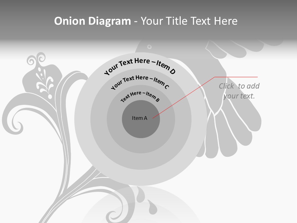 Unique Hummingbird And Flower Graphic Useful As Decoration And Ornament. Black Designs On A White Background. PowerPoint Template