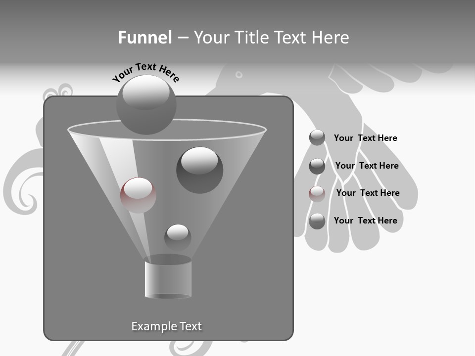 Unique Hummingbird And Flower Graphic Useful As Decoration And Ornament. Black Designs On A White Background. PowerPoint Template