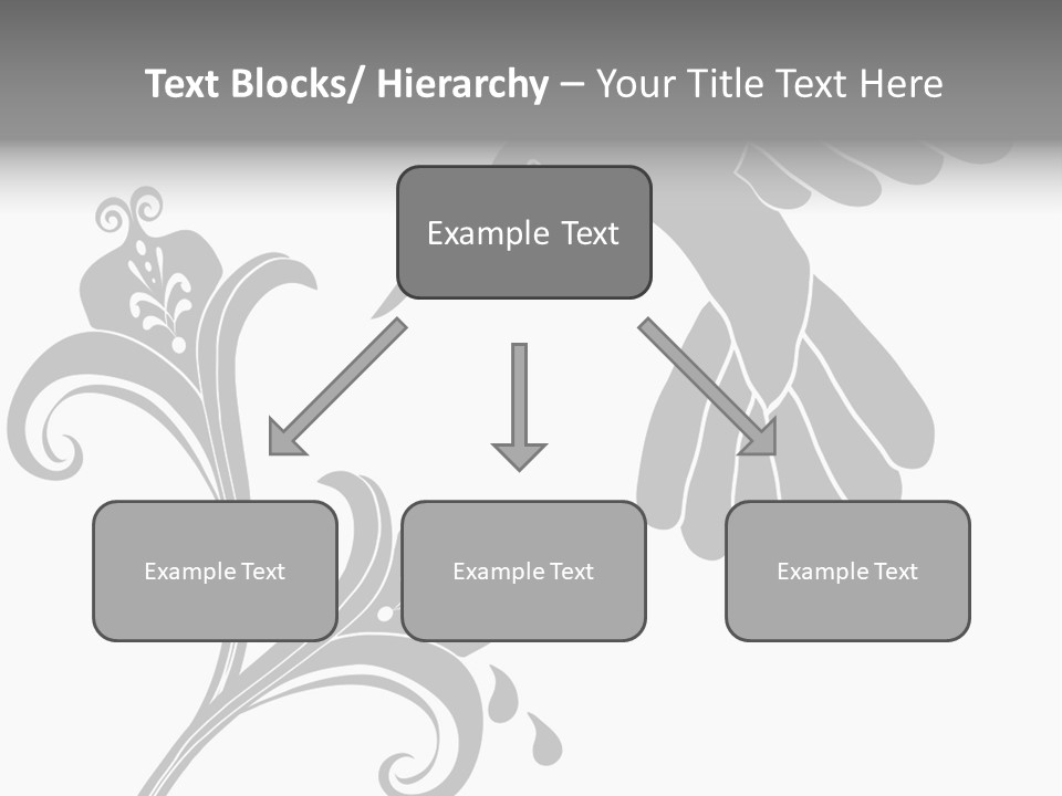 Unique Hummingbird And Flower Graphic Useful As Decoration And Ornament. Black Designs On A White Background. PowerPoint Template